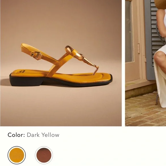 Jeffrey Campbell Matala Sandals Dark Yellow- Women’s Size 9 - Picture 4 of 11